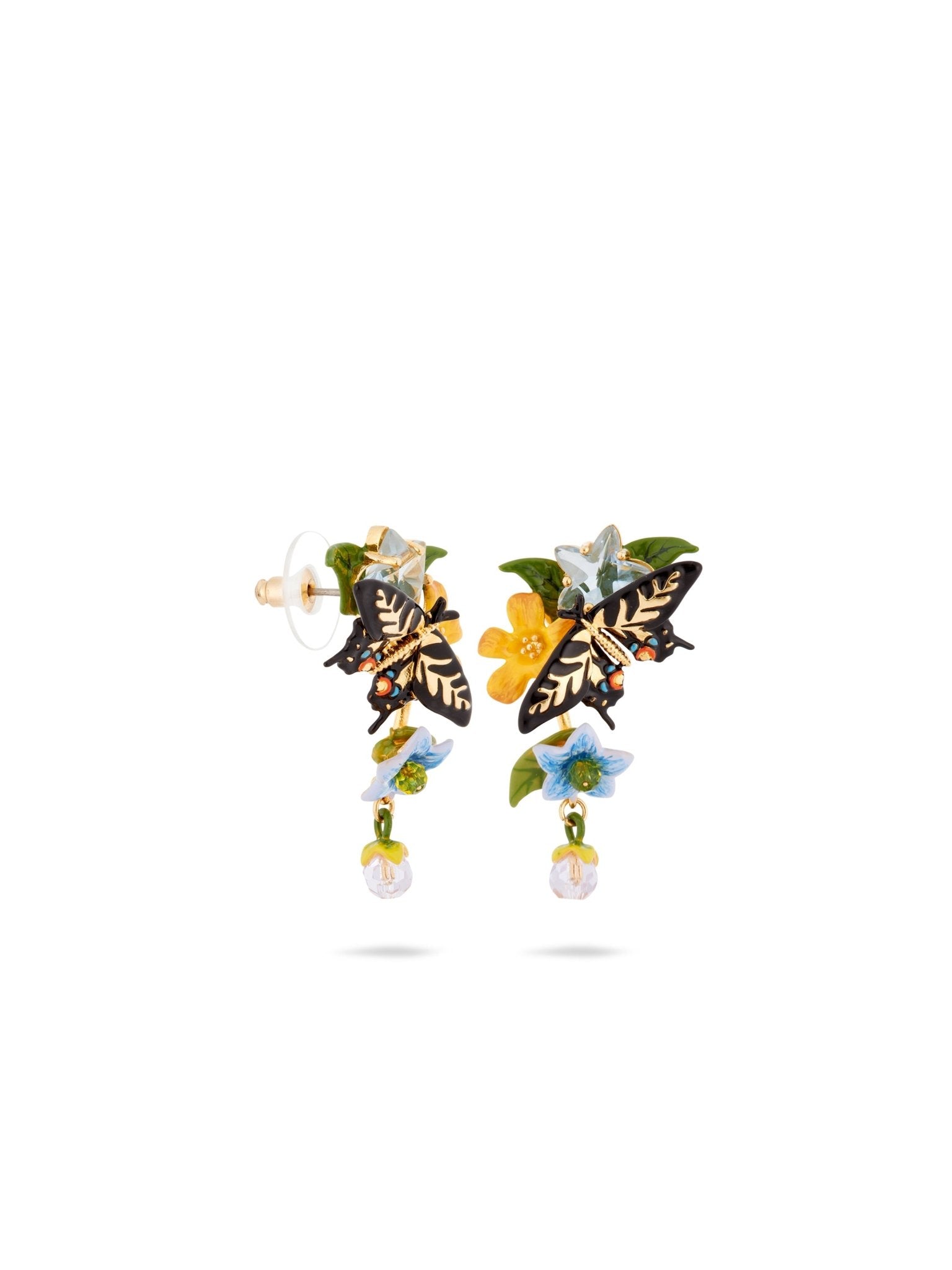 Butterfly, Flower And Hanging Pearl Earrings | AUTR1011 - Les Nereides