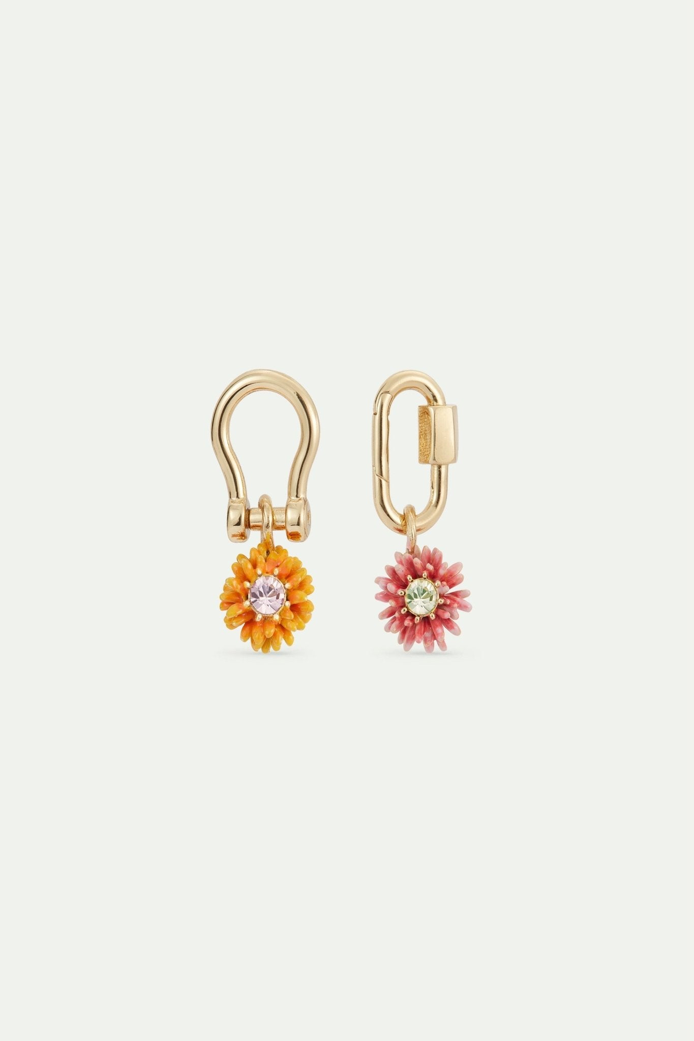 Carabiner and flower earrings | AVFR1031 - Les Nereides