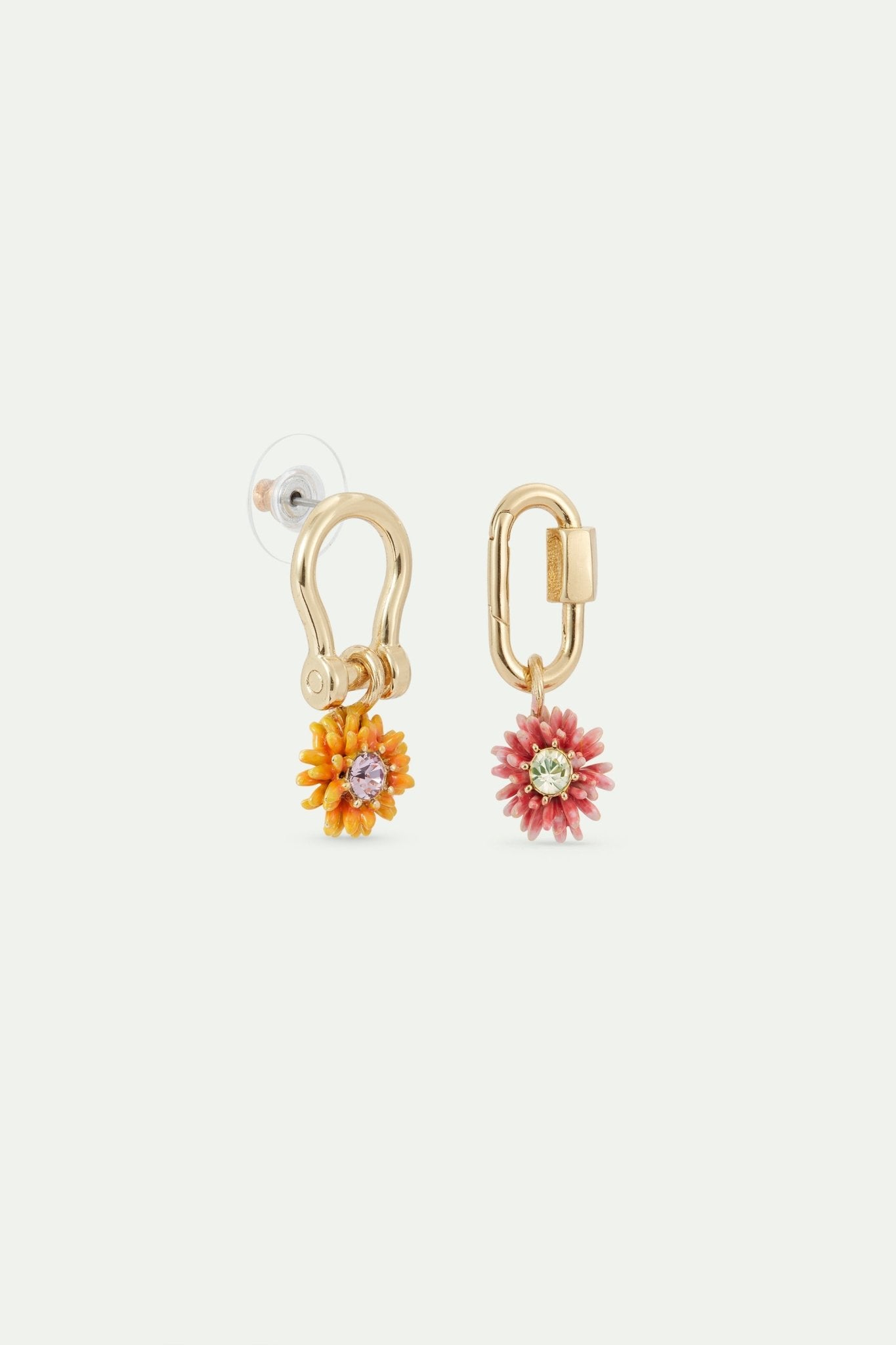 Carabiner and flower earrings | AVFR1031 - Les Nereides