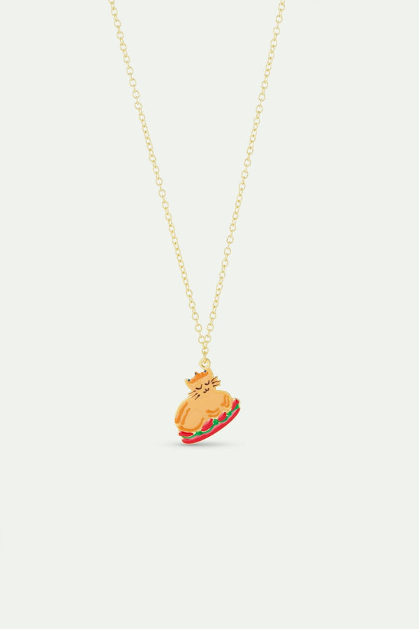 Christmas Dinner And Gold Crown Pendant Necklace | AWWI3051 - Les Nereides