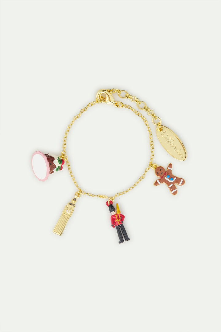 Christmas Pudding, Big Ben, King'S Guard And Gingerbread Charm Bracelet | AWWI2011 - Les Nereides