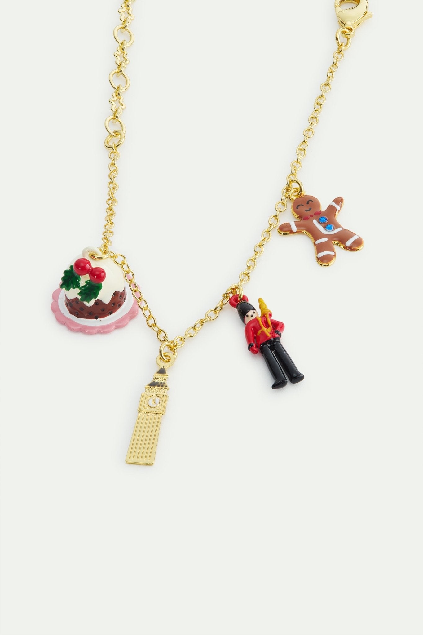 Christmas Pudding, Big Ben, King'S Guard And Gingerbread Charm Bracelet | AWWI2011 - Les Nereides