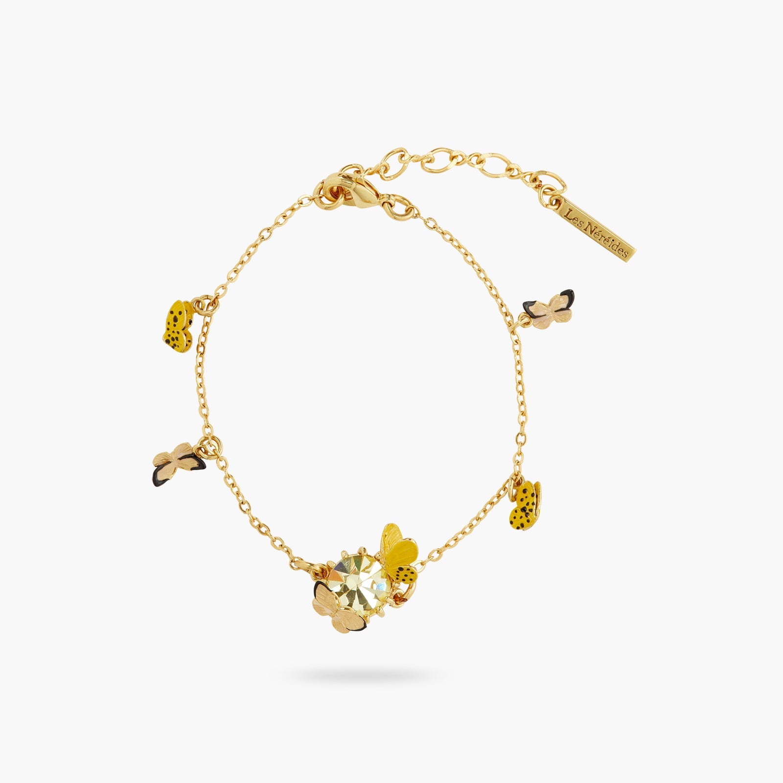 Colourful Butterfly And Cut Crystal Stone Charm Bracelet | ATLA2021 - Les Nereides