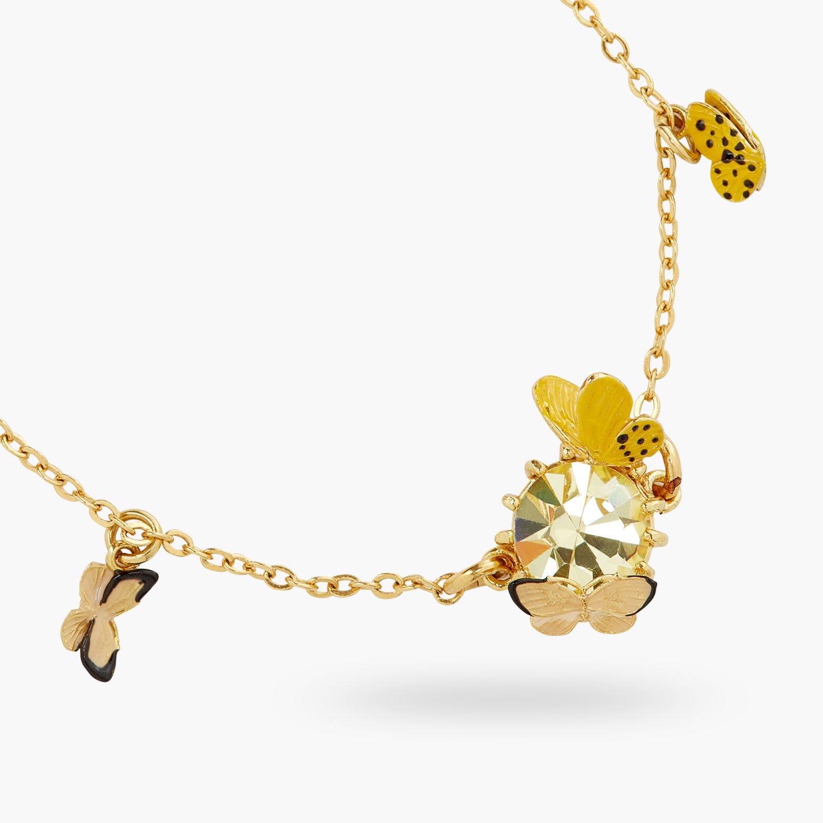 Colourful Butterfly And Cut Crystal Stone Charm Bracelet | ATLA2021 - Les Nereides