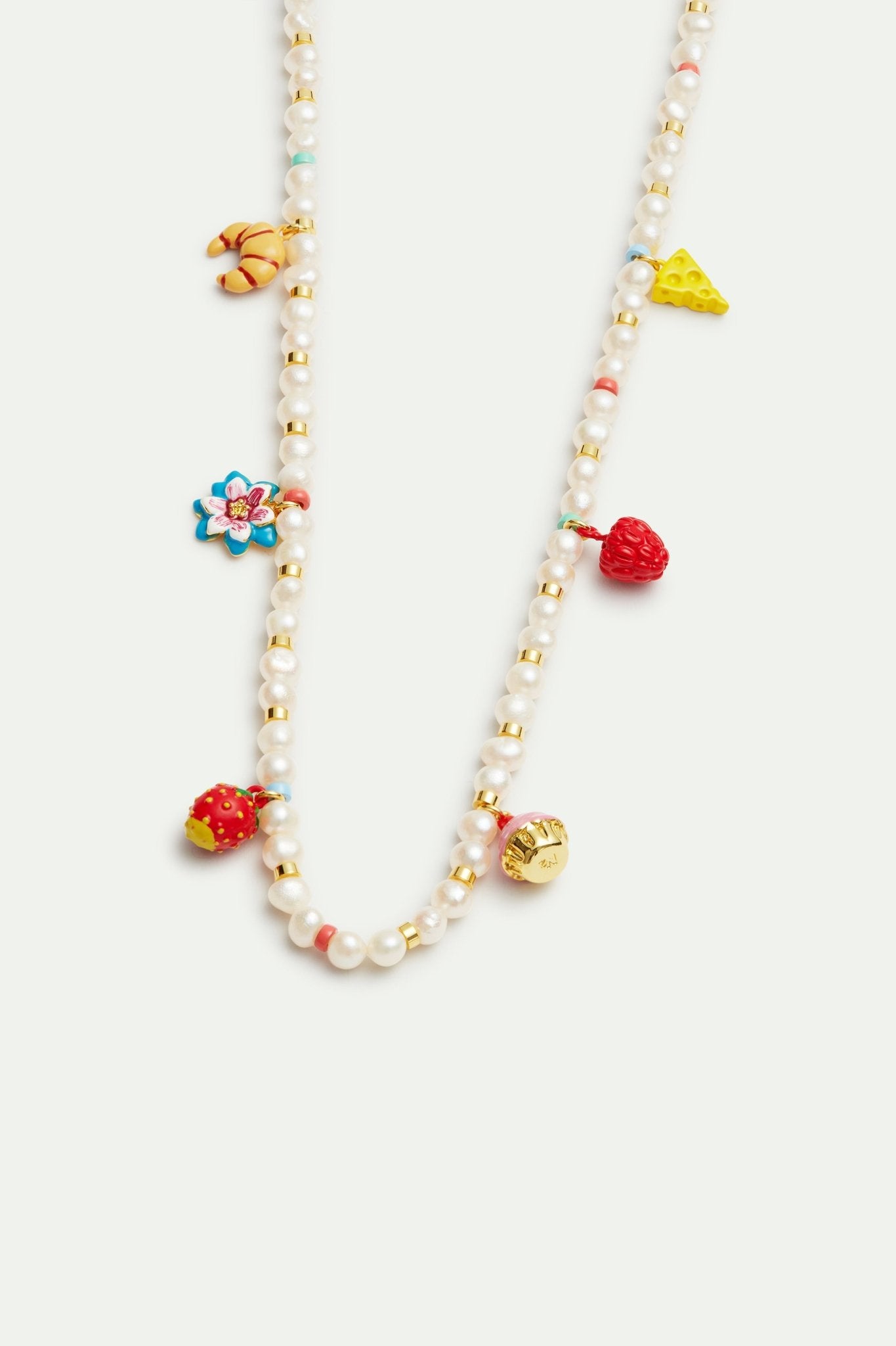 Croisstant, flower, fruits, pastry and cheese charm necklace | AVHP3081 - Les Nereides