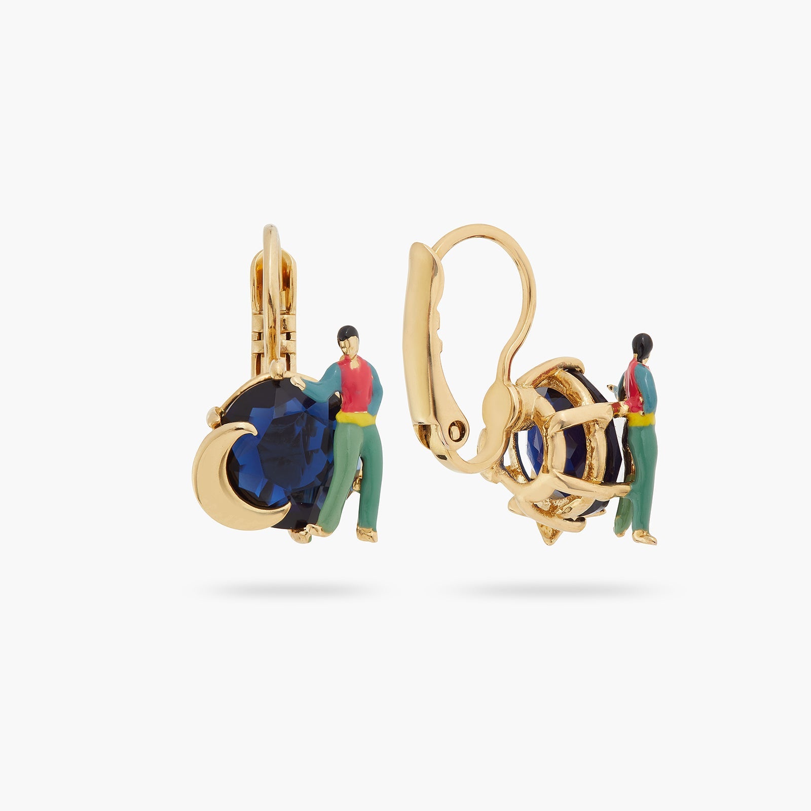 Cut Crystal Stone Asymmetrical Earrings | ATVE1051 - Les Nereides