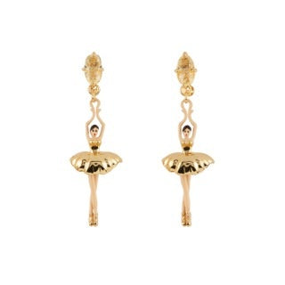 Pas de Deux Faceted Crystal Gold Earrings | AEDD115T/2