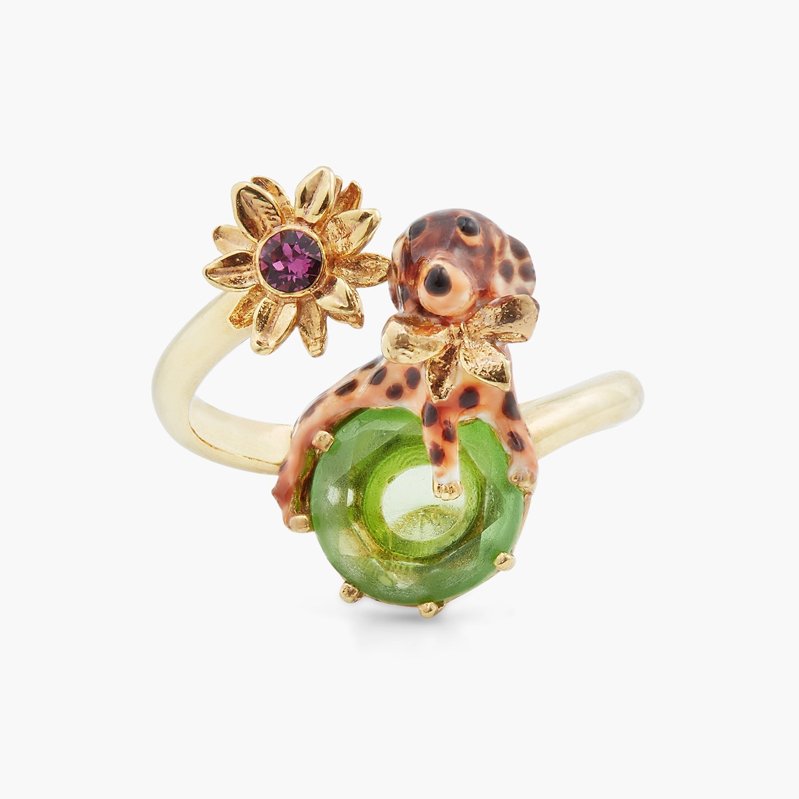 Dachshund And Stone Adjustable Ring | ASLA6021 - Les Nereides
