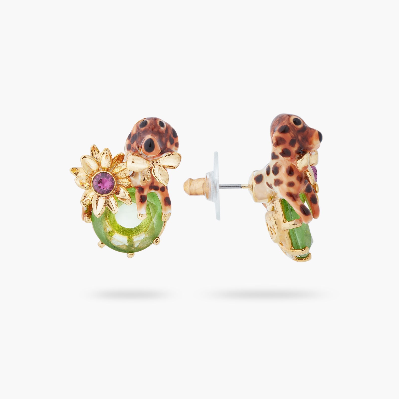 Dachshund And Stone Earrings | ASLA1041 - Les Nereides