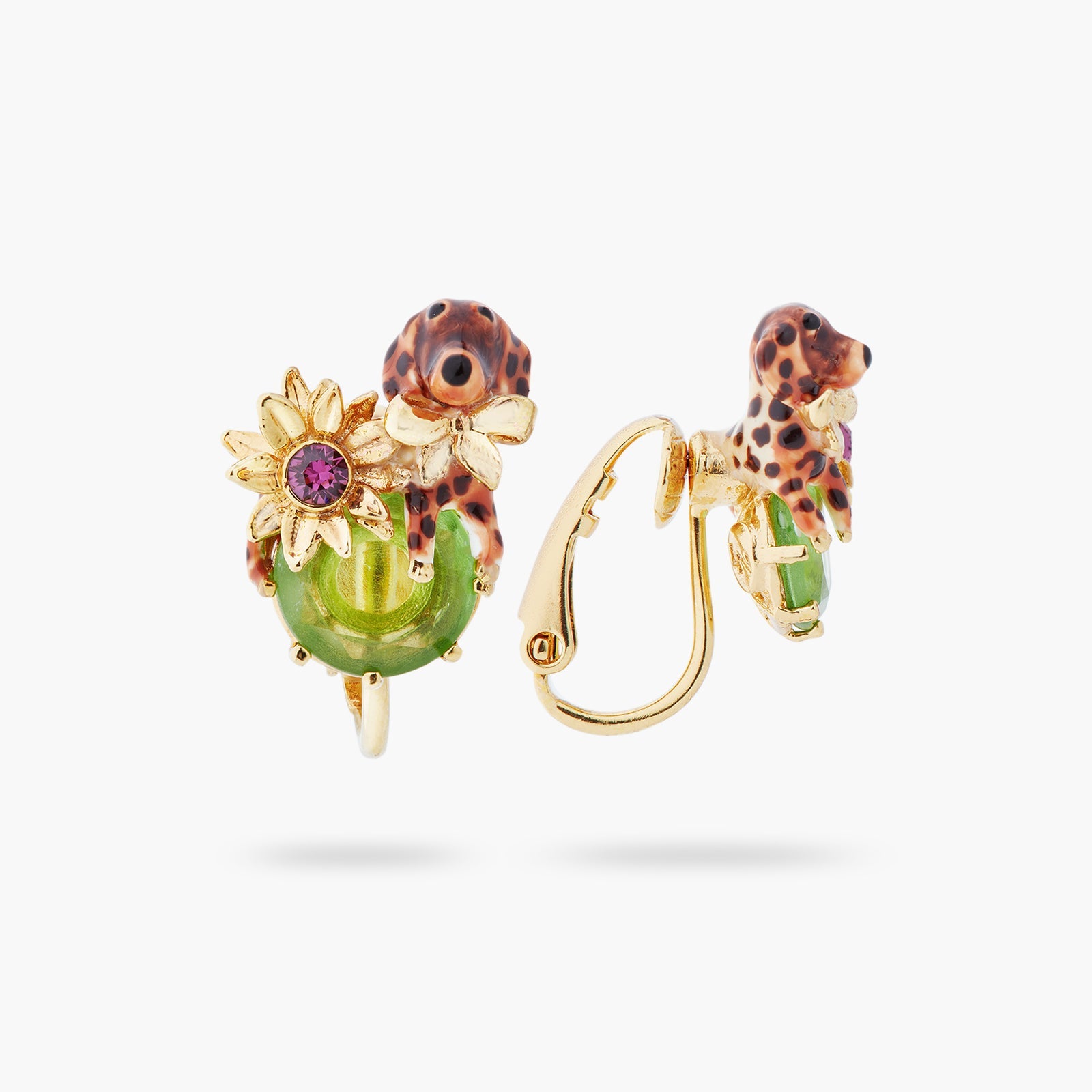 Dachshund And Stone Earrings | ASLA1041 - Les Nereides