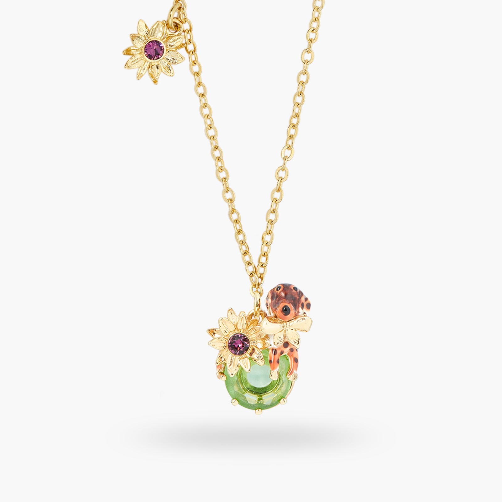 Dachshund And Stone Pendant Necklace | ASLA3031 - Les Nereides