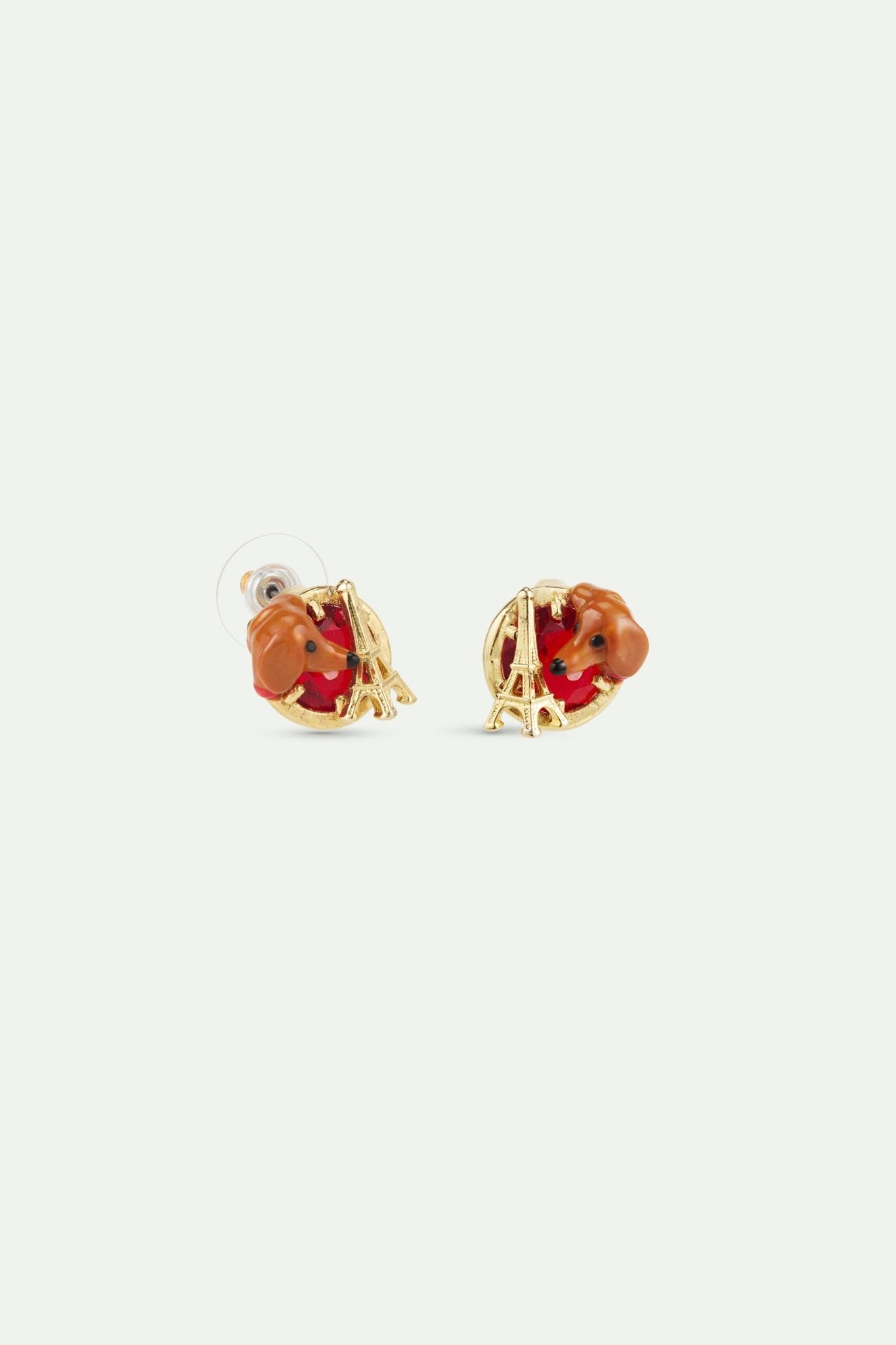 Dachshund & Eiffel Tower Sleeper Earrings | AWLA1031 - Les Nereides