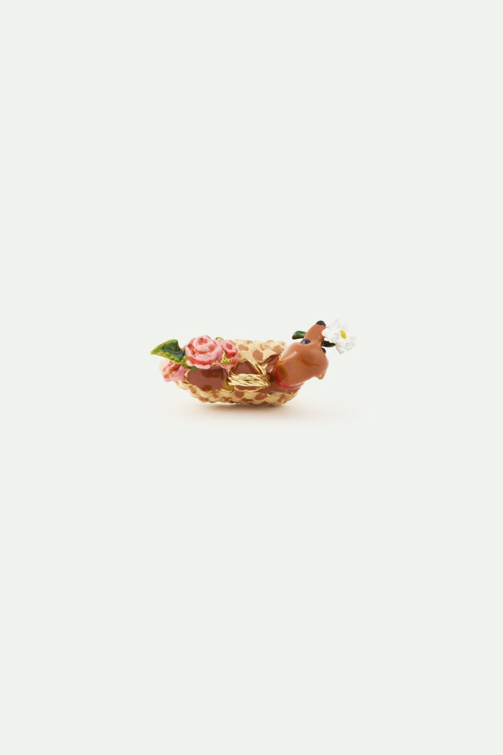 Dachshund & Flowers Cocktail Ring | AWLA6041 - Les Nereides