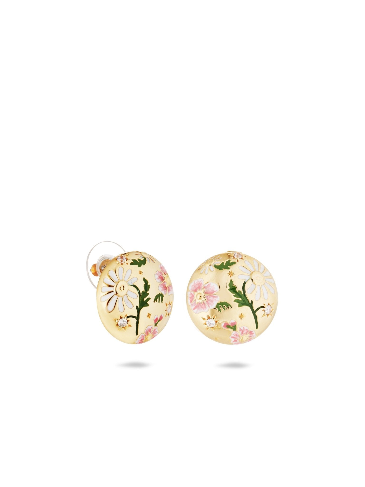 Daisy And Pansy Flower Earrings | AUPS1021 - Les Nereides