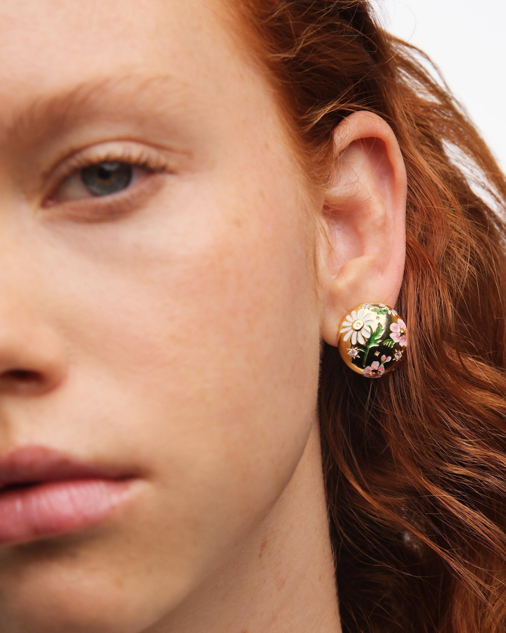 Daisy And Pansy Flower Earrings | AUPS1021 - Les Nereides