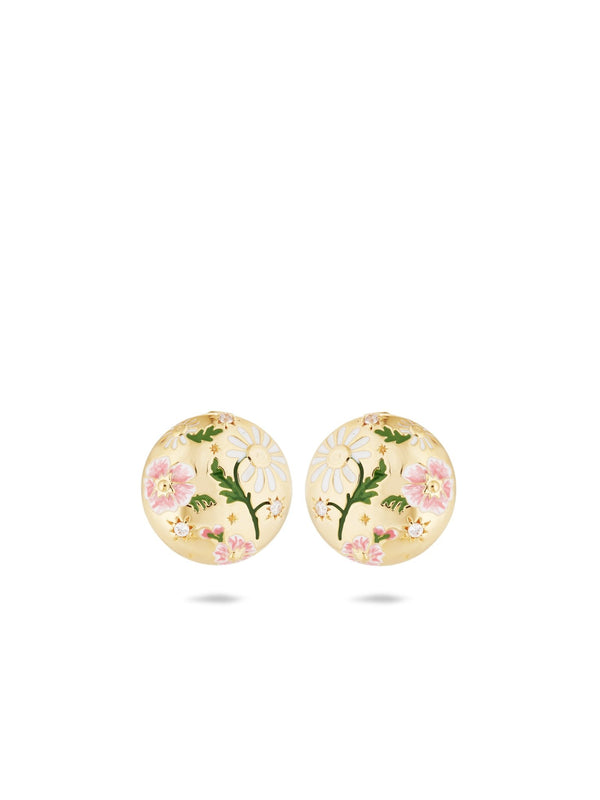 Daisy And Pansy Flower Earrings | AUPS1021 - Les Nereides