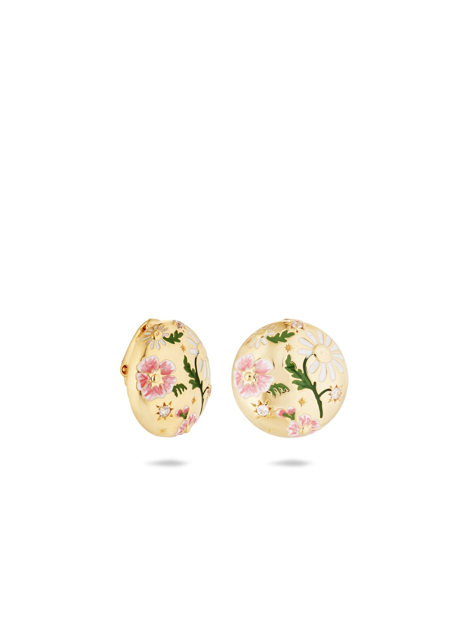 Daisy And Pansy Flower Earrings | AUPS1021 - Les Nereides