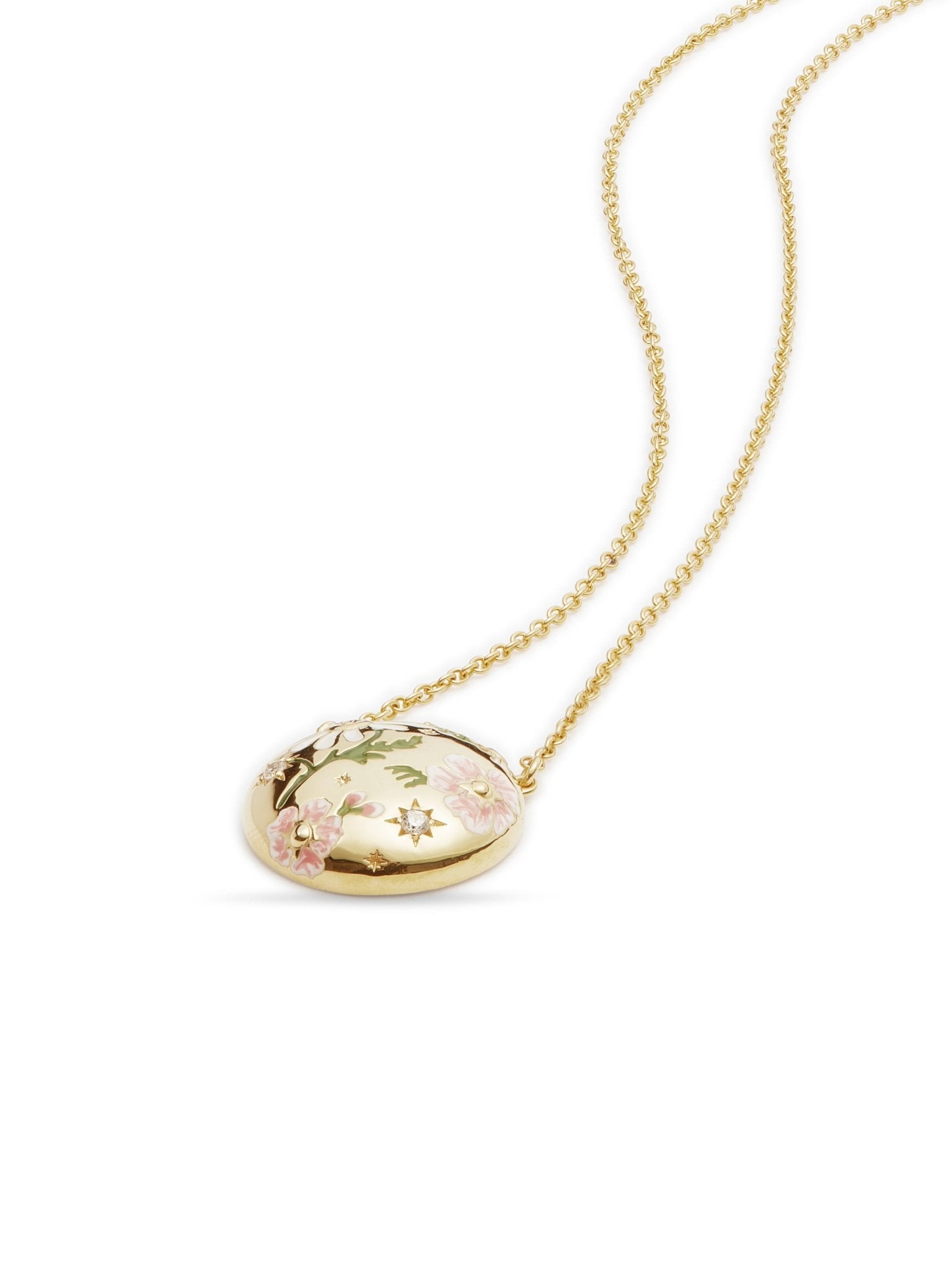 Daisy And Pansy Flower Pendant Necklace | AUPS3041 - Les Nereides