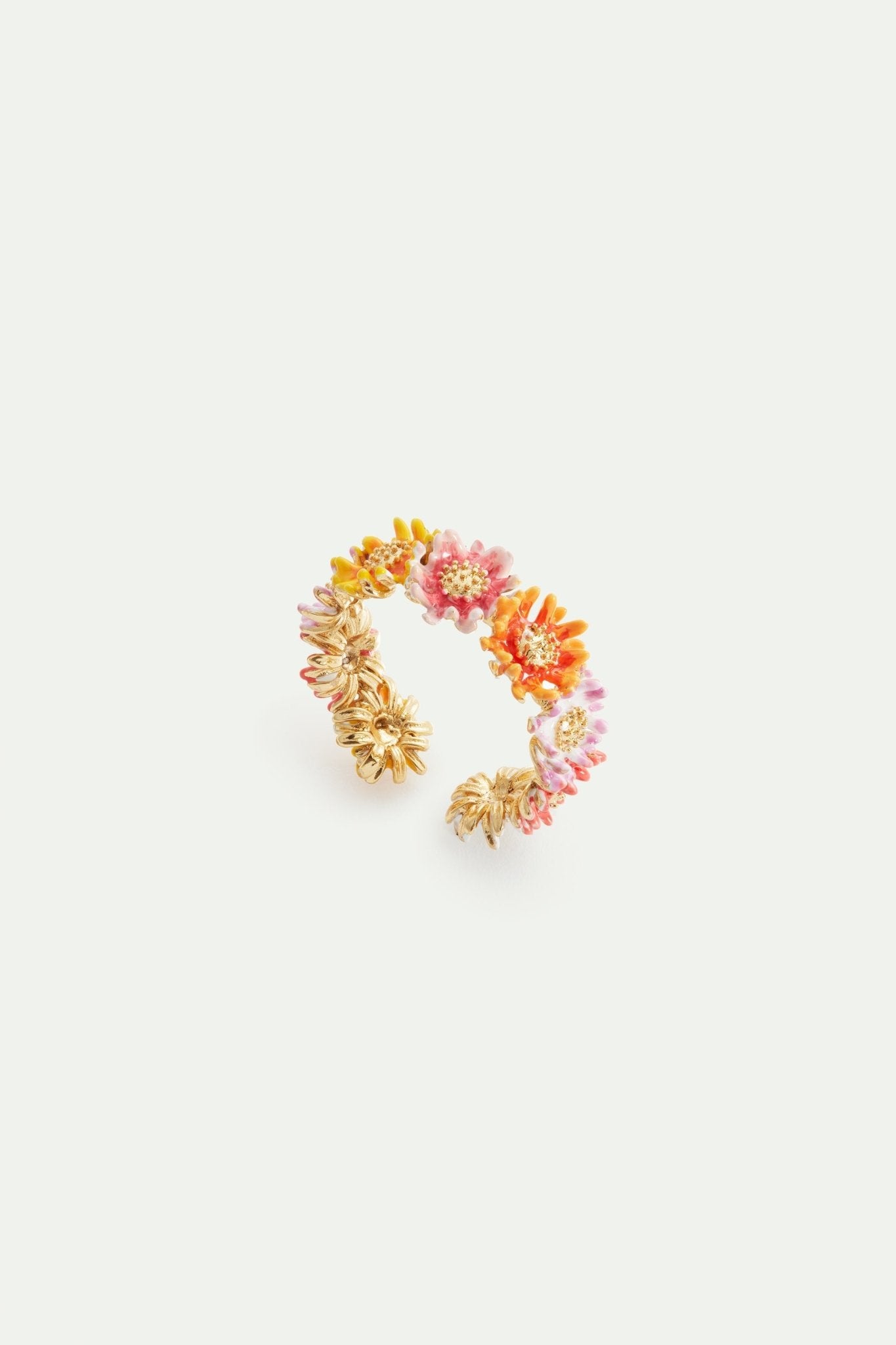 Daisy and zinnia crown adjustable ring | AVFR6041 - Les Nereides
