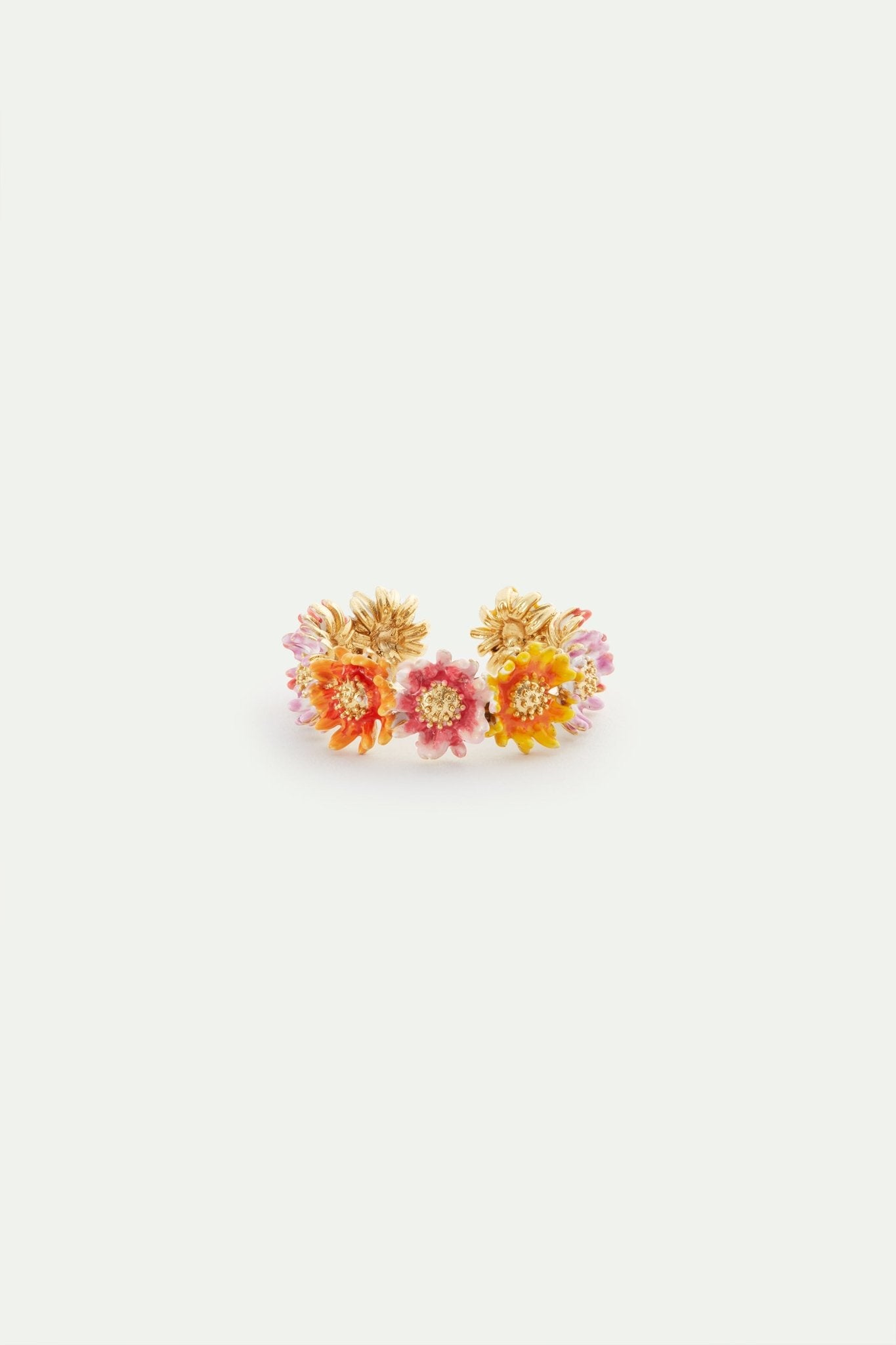 Daisy and zinnia crown adjustable ring | AVFR6041 - Les Nereides