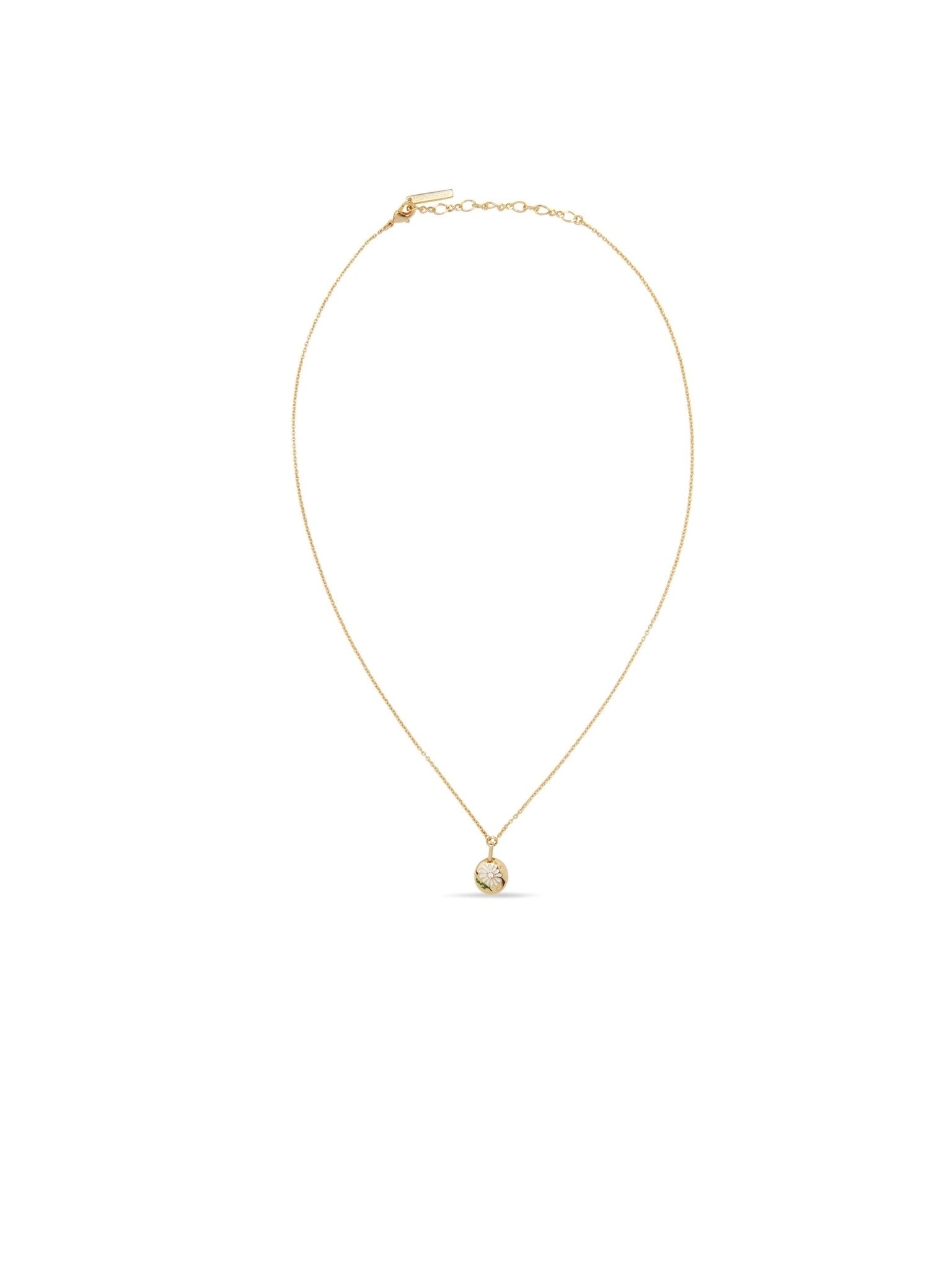 Daisy Flower And Medallion Pendant Necklace | AUPS3011 - Les Nereides
