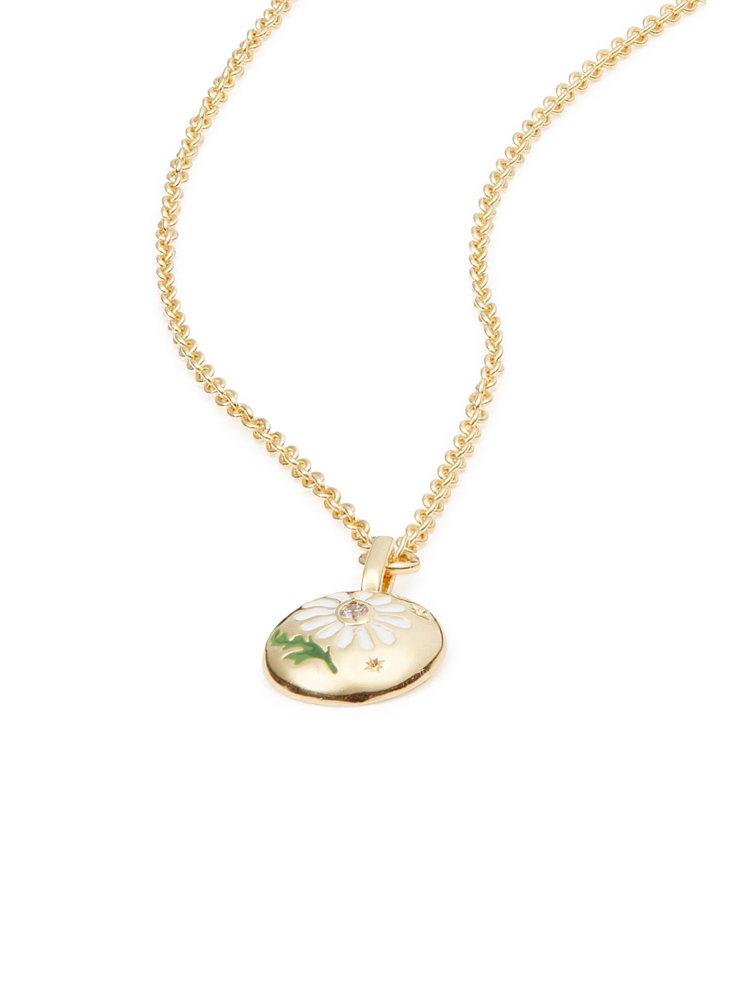 Daisy Flower And Medallion Pendant Necklace | AUPS3011 - Les Nereides