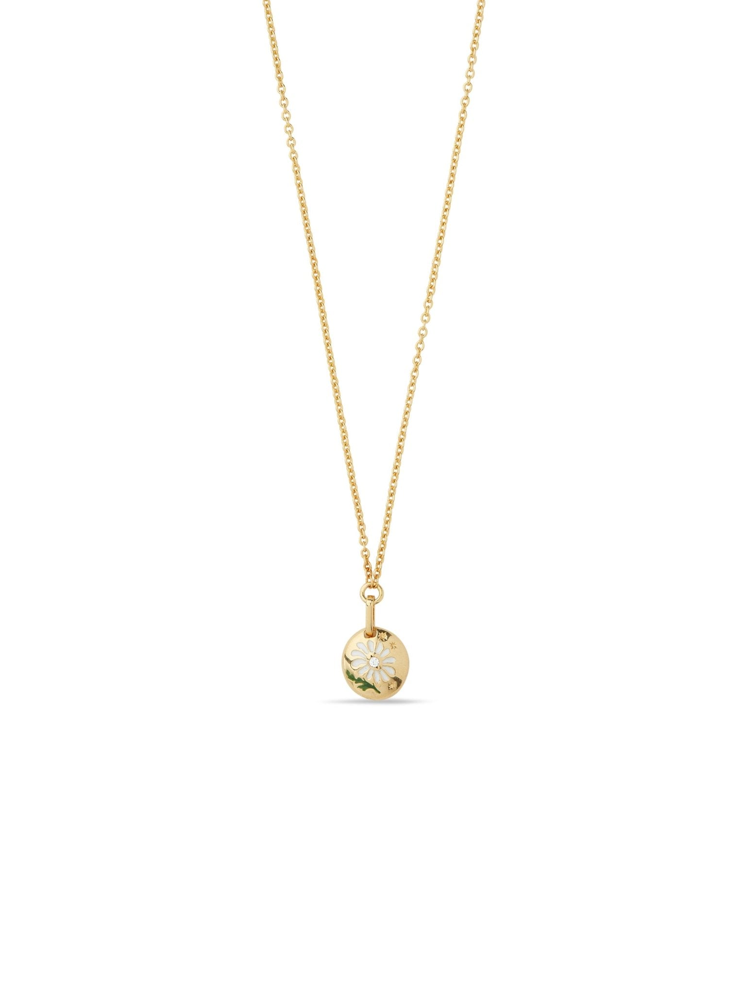 Daisy Flower And Medallion Pendant Necklace | AUPS3011 - Les Nereides