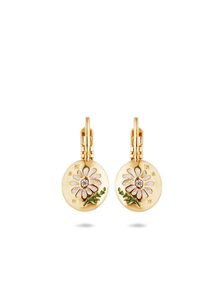 Daisy Flower Sleeper Earrings | AUPS1011 - Les Nereides