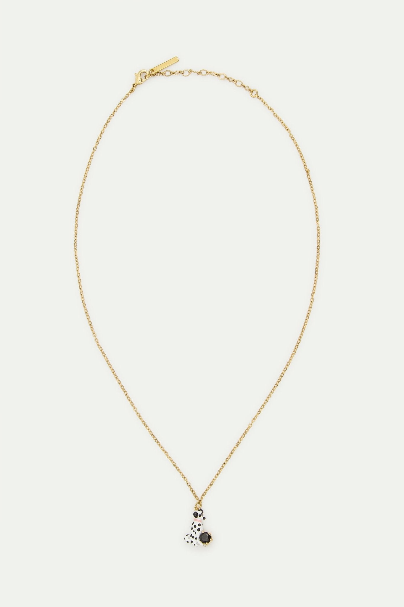 Dalmatian Black Crystal Pendant Necklace | AWLA3061 - Les Nereides