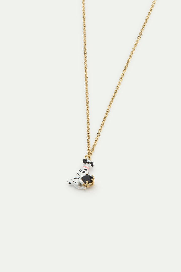 Dalmatian Black Crystal Pendant Necklace | AWLA3061 - Les Nereides