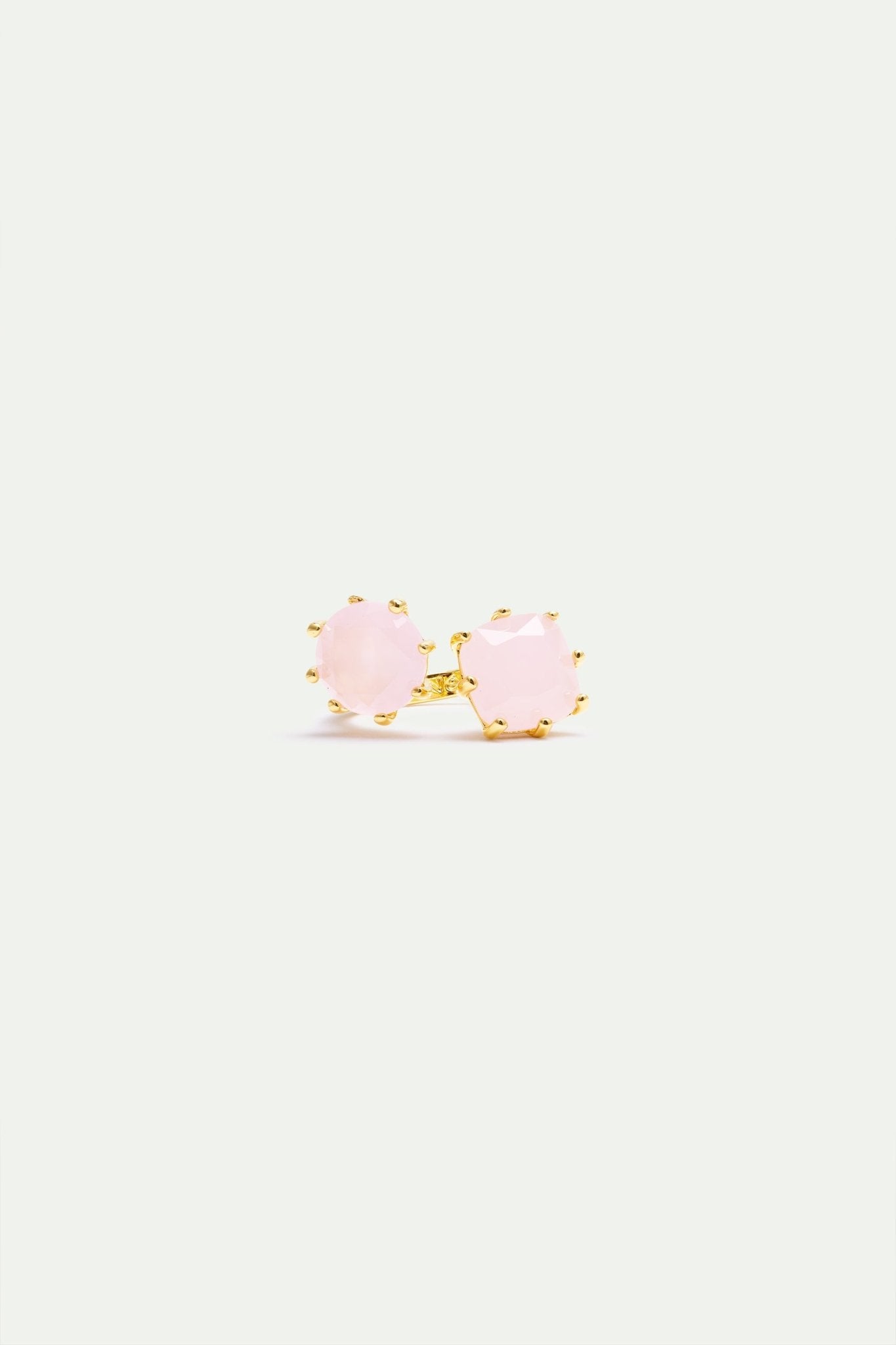 Diamantine Adjustable Ring With 2 Light Pink Stones | AXLD6601 - Les Nereides