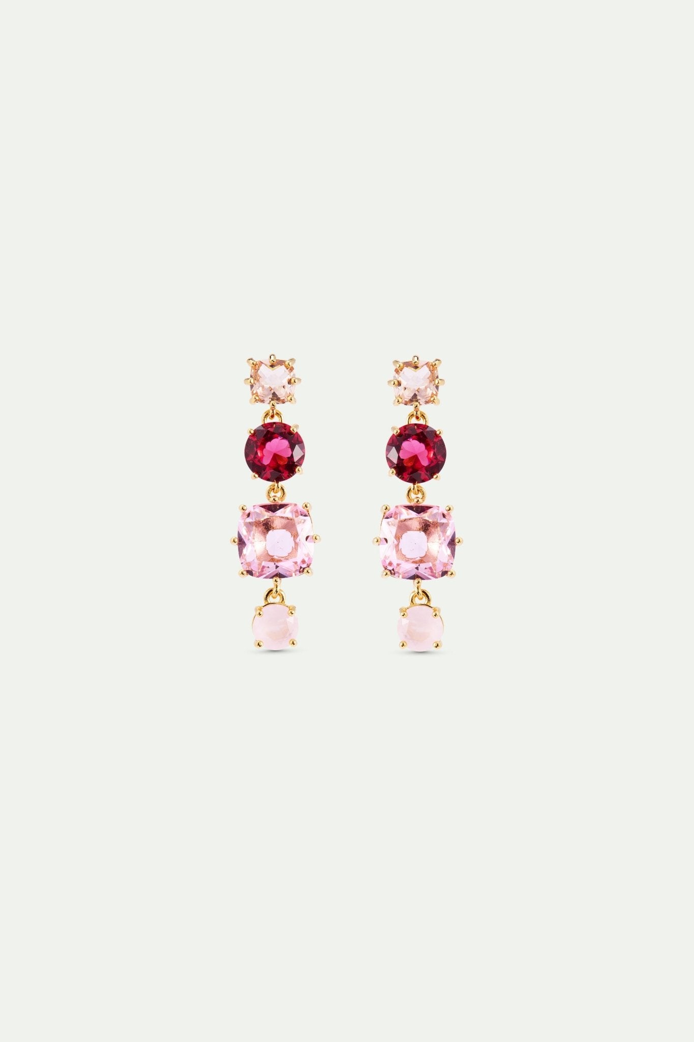 Diamantine Earrings With 4 Rosa Centifolia Stones | AXLD1204 - Les Nereides