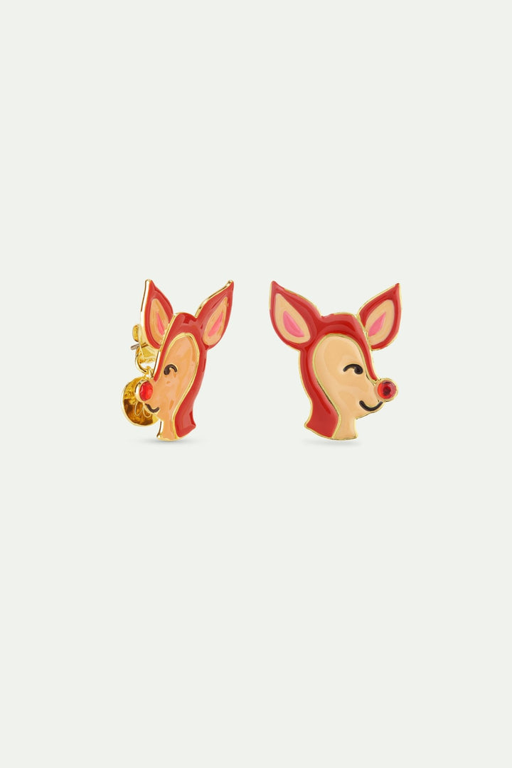 Doe And Red Rhinestone Earrings | AWWI1041 - Les Nereides