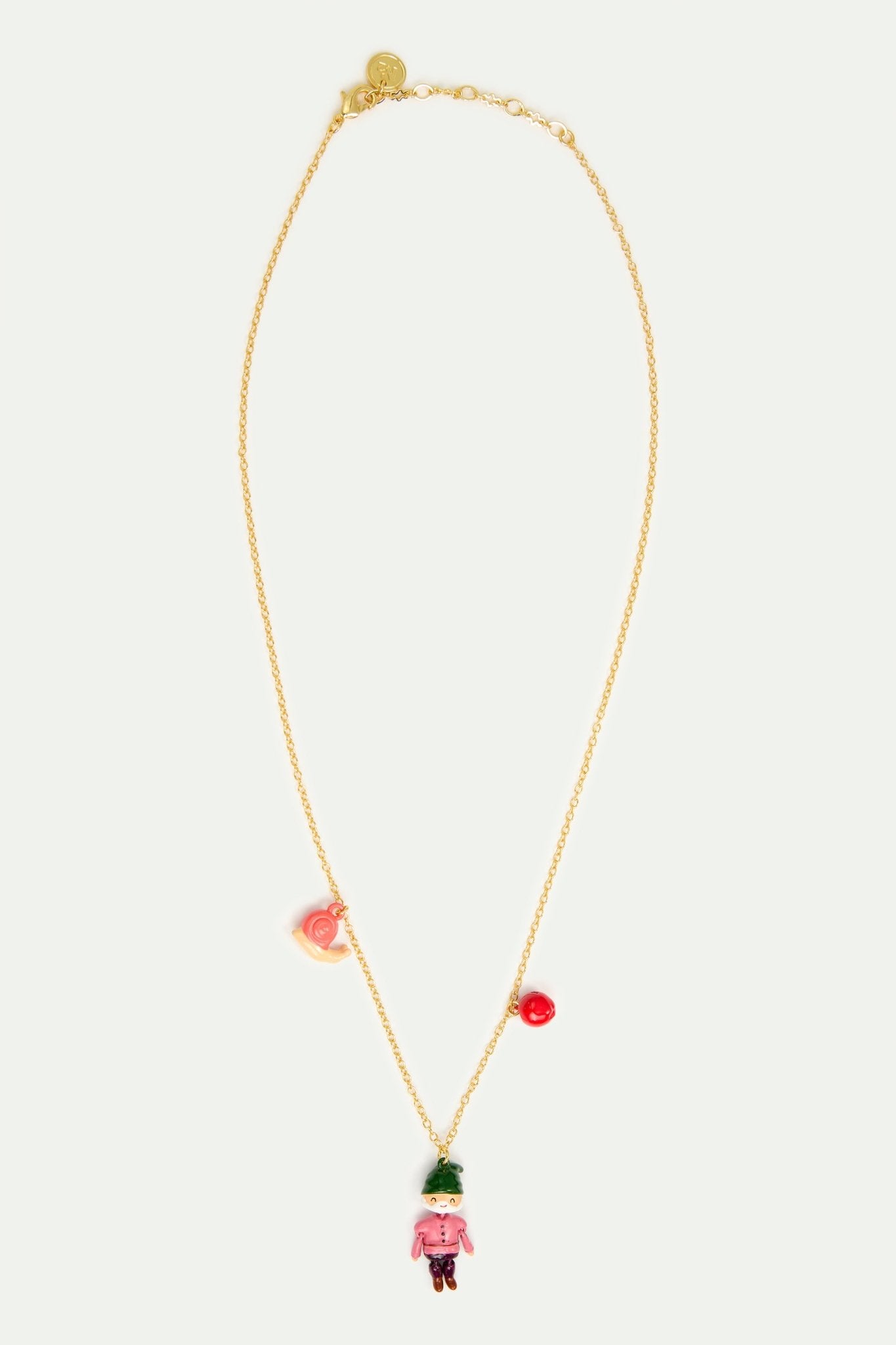 Dwarf, apple and snail pendant necklace | AVPO3041 - Les Nereides