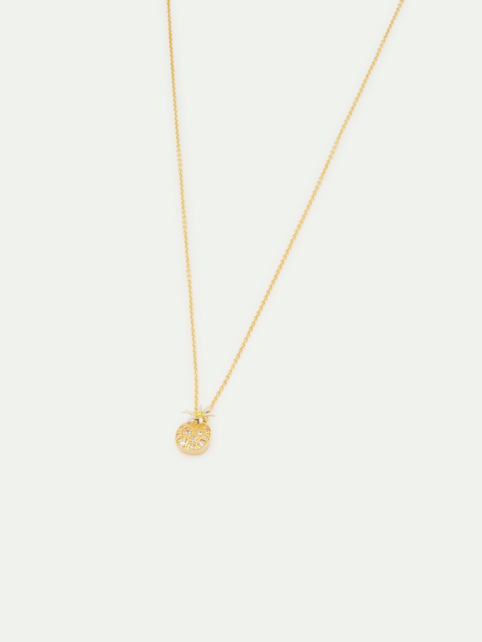 Edelweiss Flower And Cubic Zirconia Pendant Necklace | AULA3041 - Les Nereides