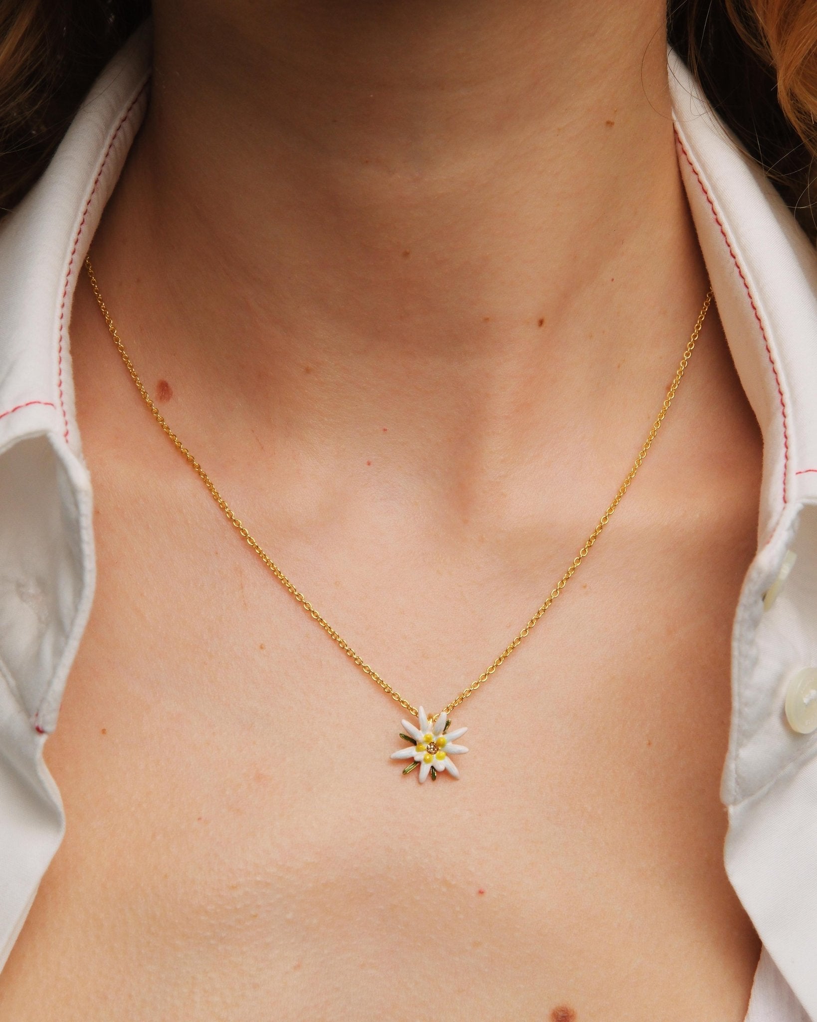 Edelweiss Flower Pendant Necklace | AULA3031 - Les Nereides