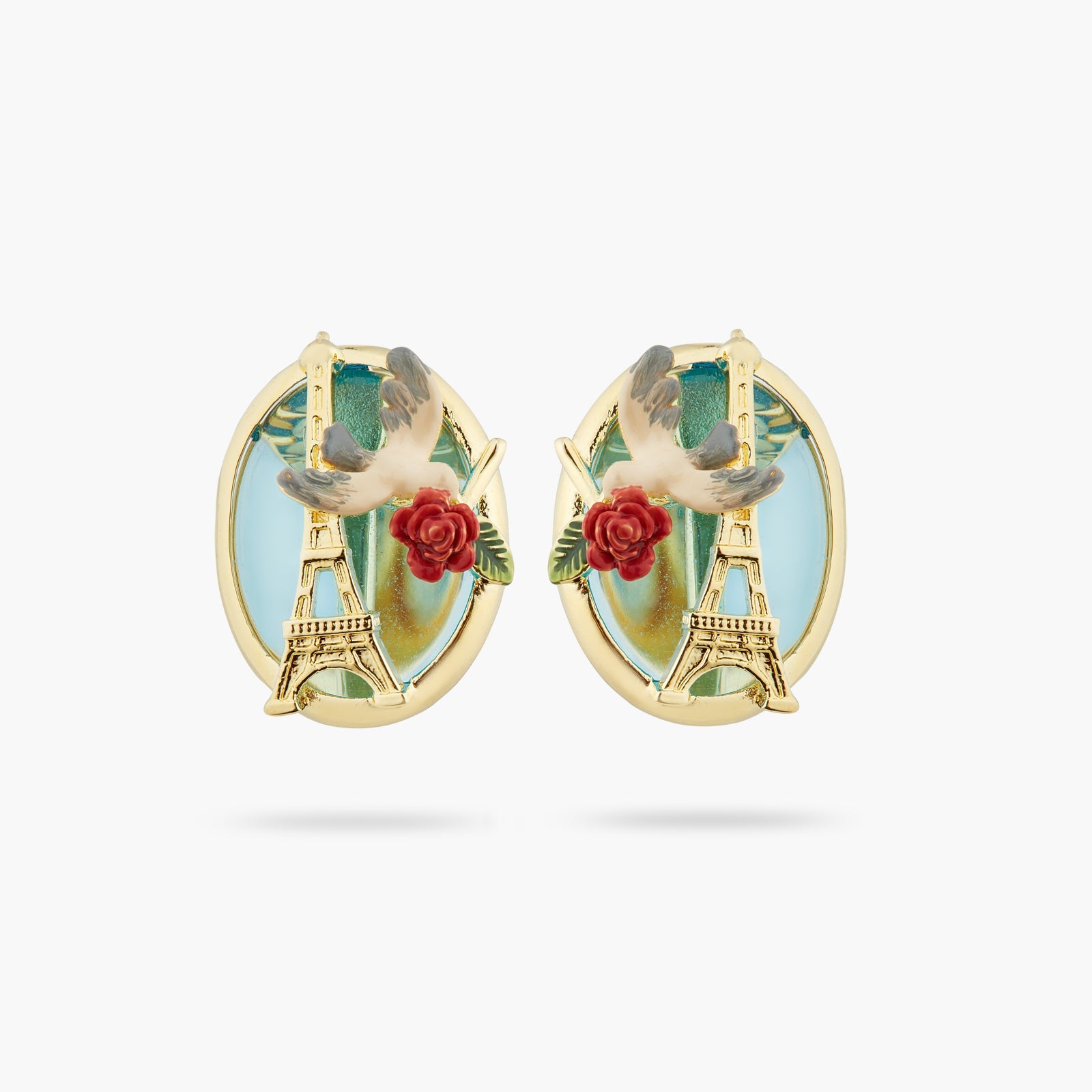 Eiffel Tower, Sparrow And Rose Earrings | ATPA1041 - Les Nereides