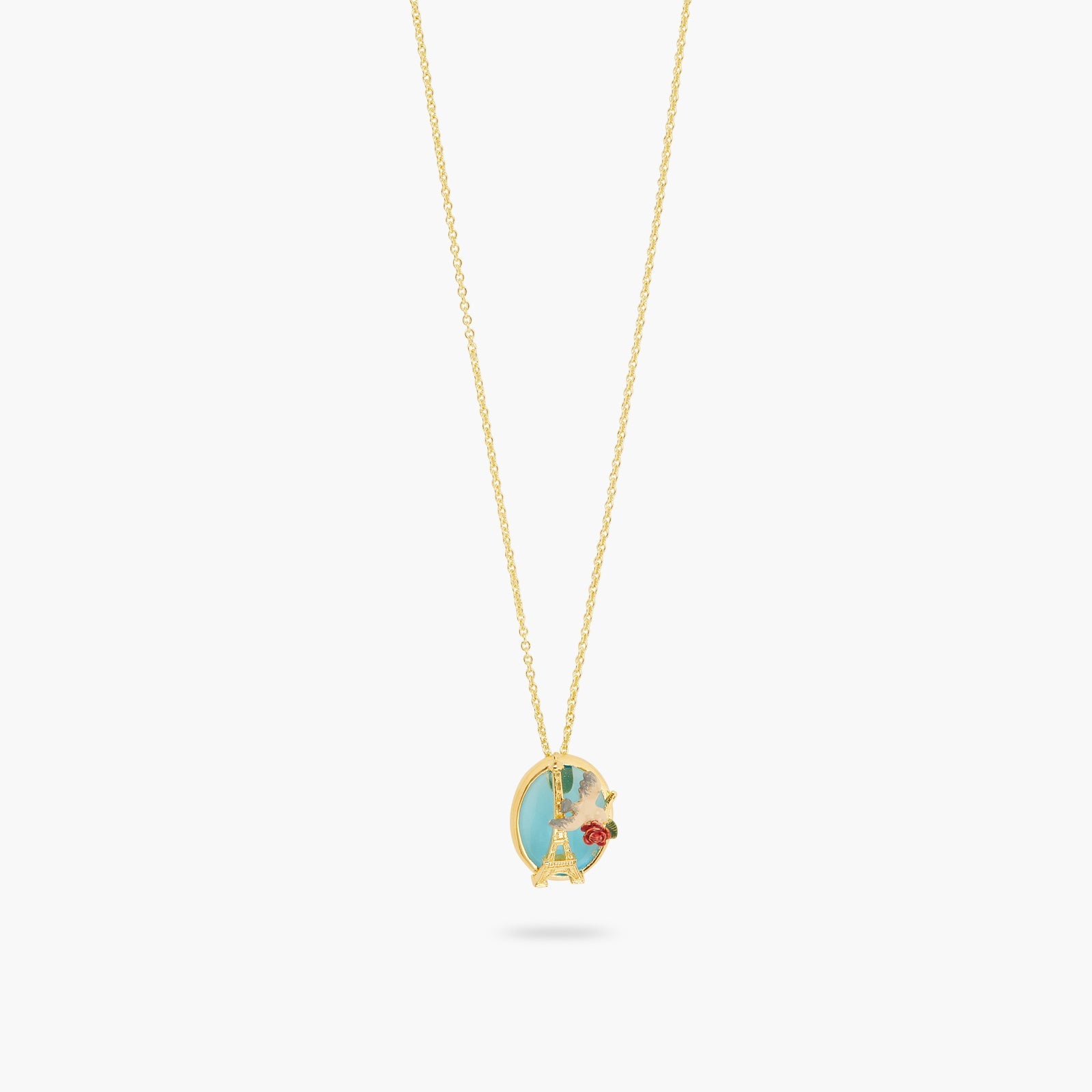 Eiffel Tower, Sparrow And Rose Pendant Necklace | ATPA3021 - Les Nereides