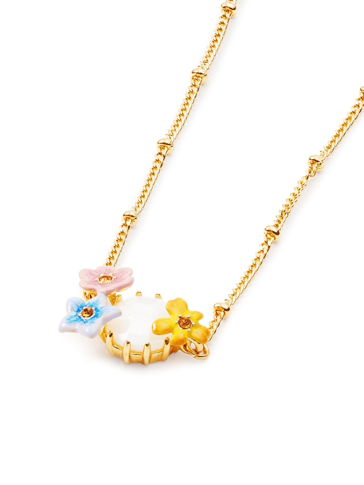 Faceted Crystal And 3 Coloured Jasmine Flowers Fine Bracelet | AUTR2021 - Les Nereides