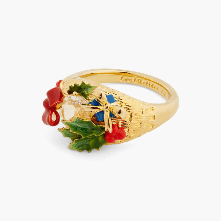 Faceted Crystal And Christmas Gift Cocktail Ring | ASPS6011 - Les Nereides