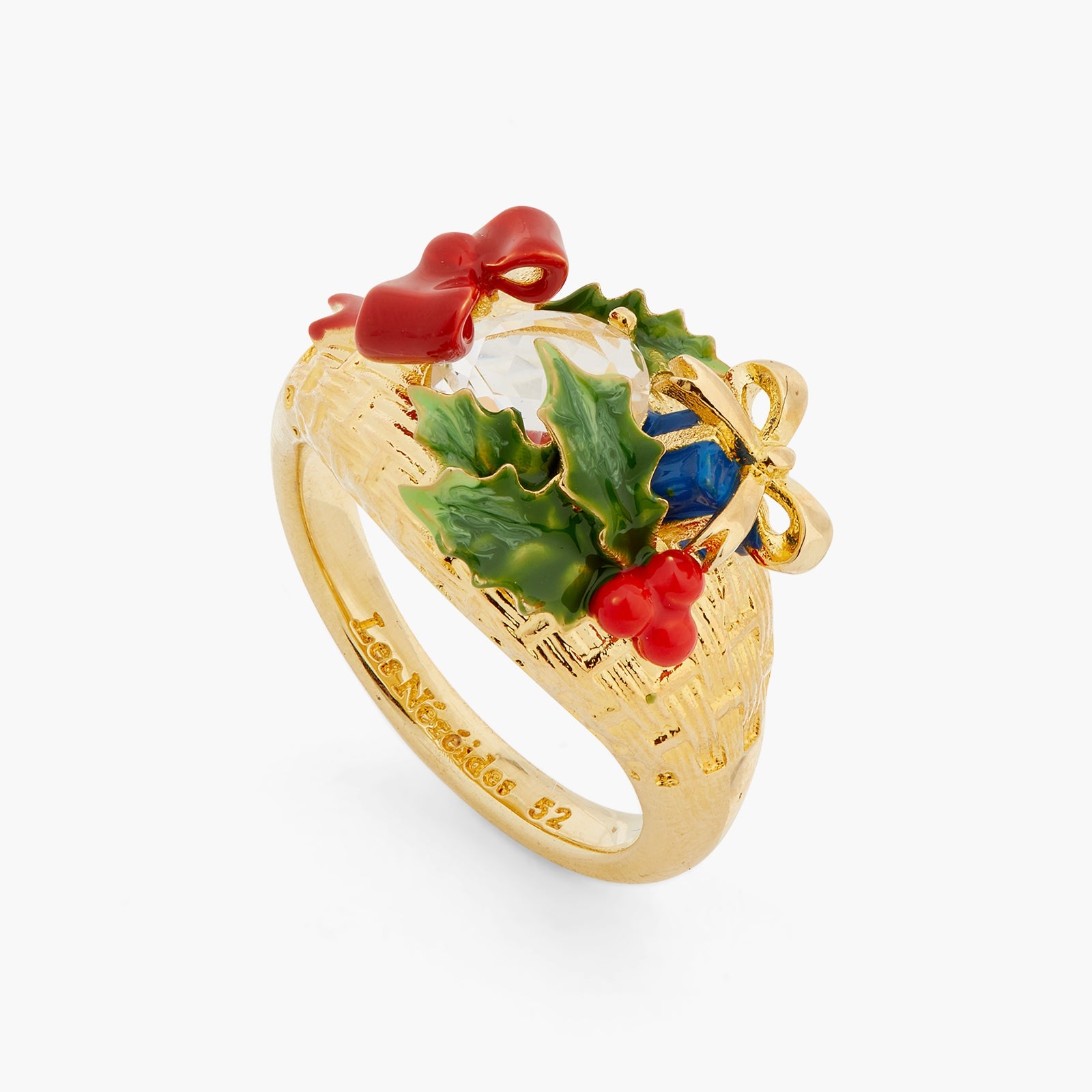 Faceted Crystal And Christmas Gift Cocktail Ring | ASPS6011 - Les Nereides