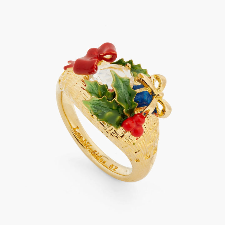 Faceted Crystal And Christmas Gift Cocktail Ring | ASPS6011 - Les Nereides