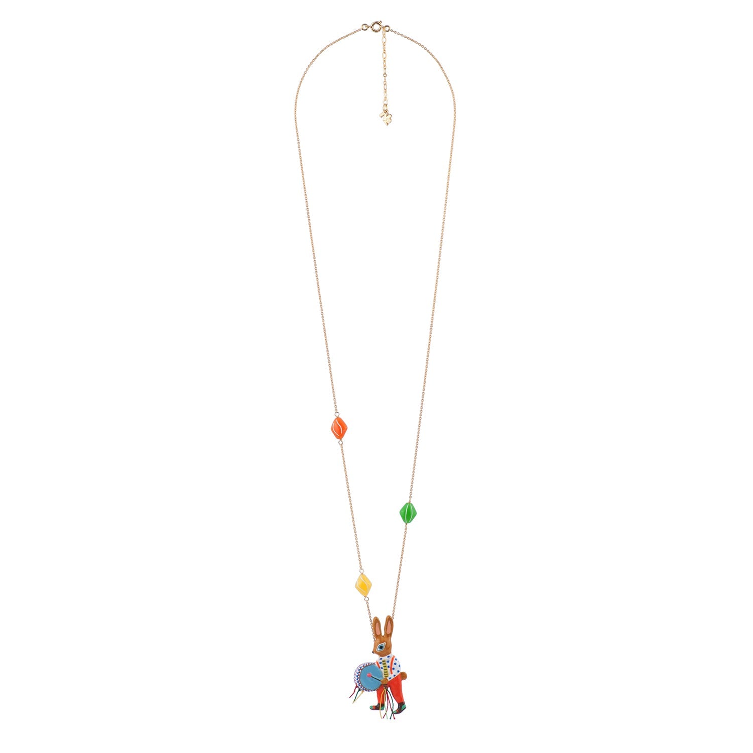Fanfare Large Rabbit Playing Drums Necklace | ACFF3121 - Les Nereides