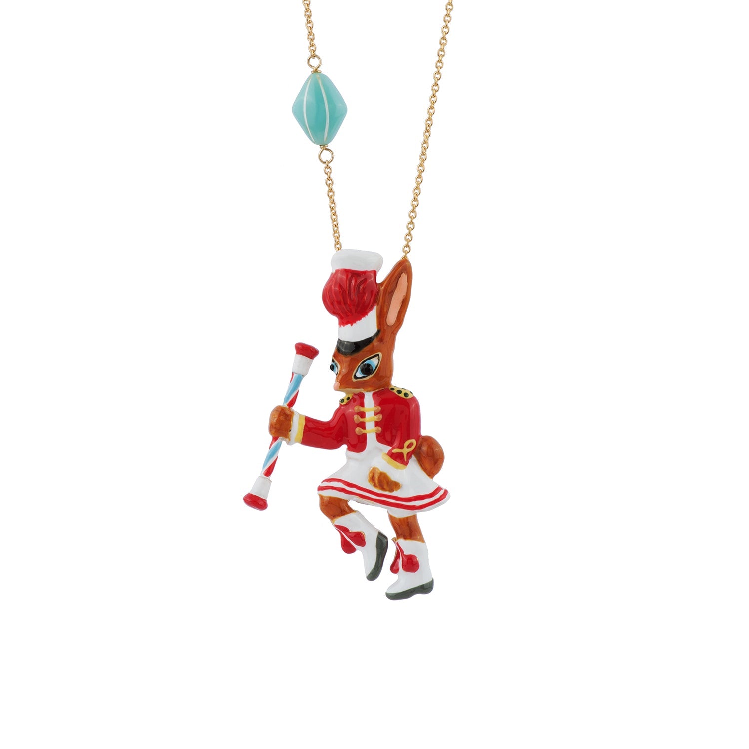 Fanfare Majorette Rabbit Twirling Her Baton Necklace | ACFF3161 - Les Nereides