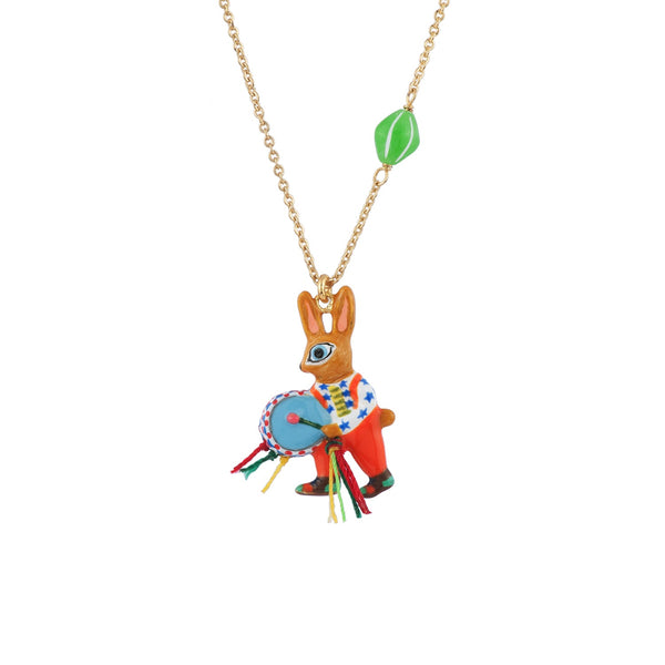 Fanfare Rabbit Playing Drums Necklace | ACFF3021 - Les Nereides