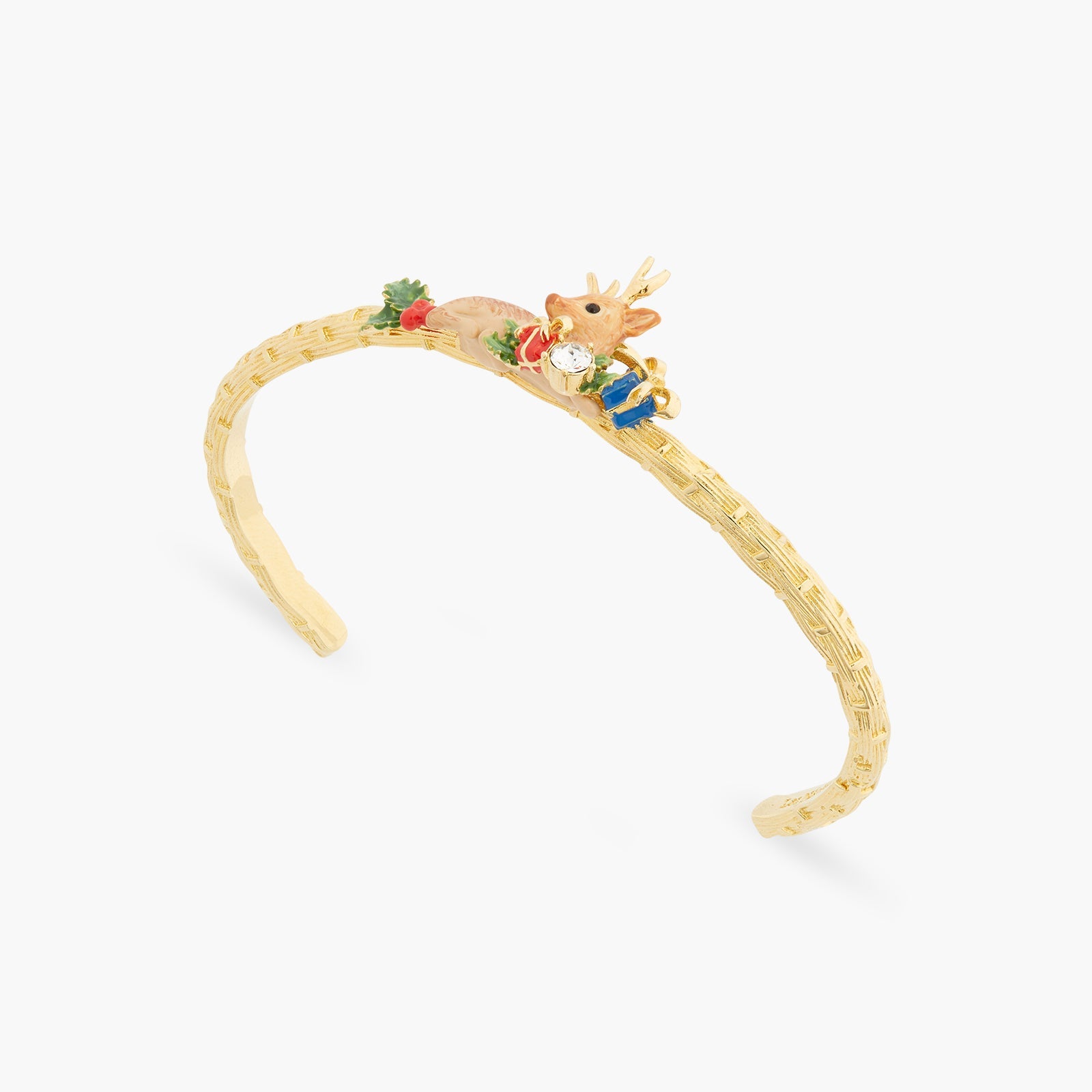 Fawn And Christmas Holly Bangle Bracelet | ASPS2011 - Les Nereides