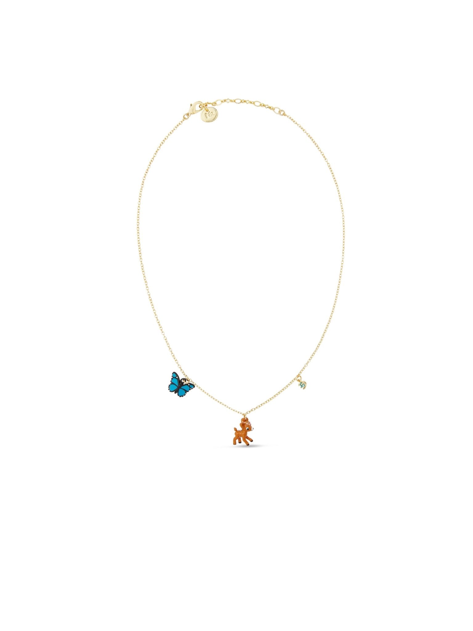 Fawn And Midnight Blue Butterfly Pendant Necklace | AUFC3041 - Les Nereides
