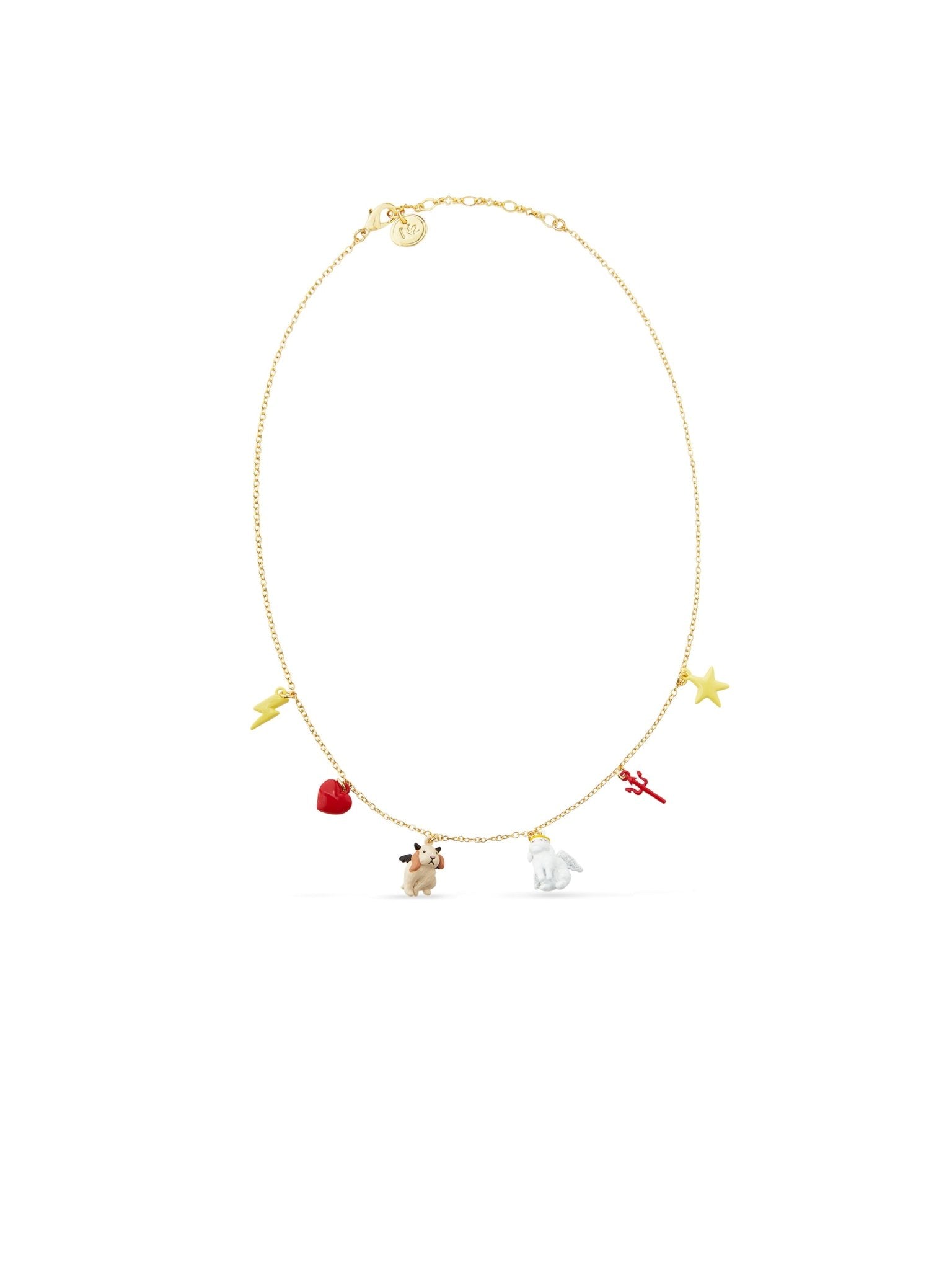Fine Angel Rabbit and Demon Rabbit Necklace | AUFC3031 - Les Nereides