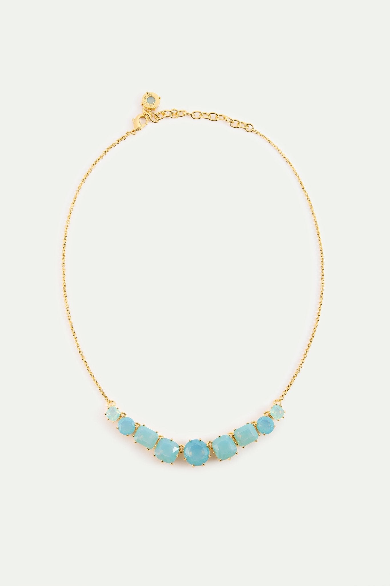 Fine Diamantine Necklace With 9 Glacier Blue Stones | AYLD3602 - Les Nereides