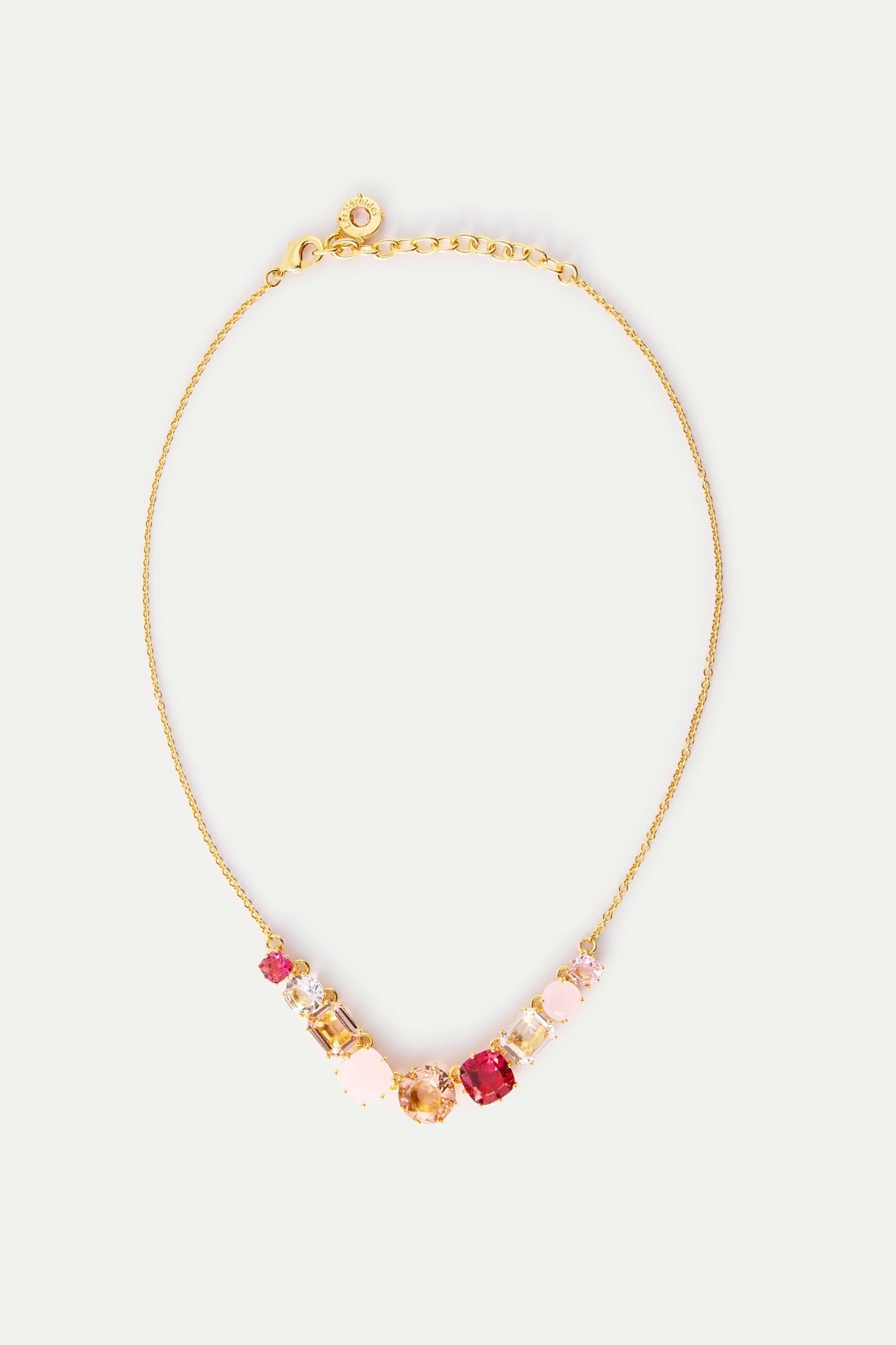 Fine Diamantine Necklace With 9 Rosa Centifolia Stones | AXLD3604 - Les Nereides